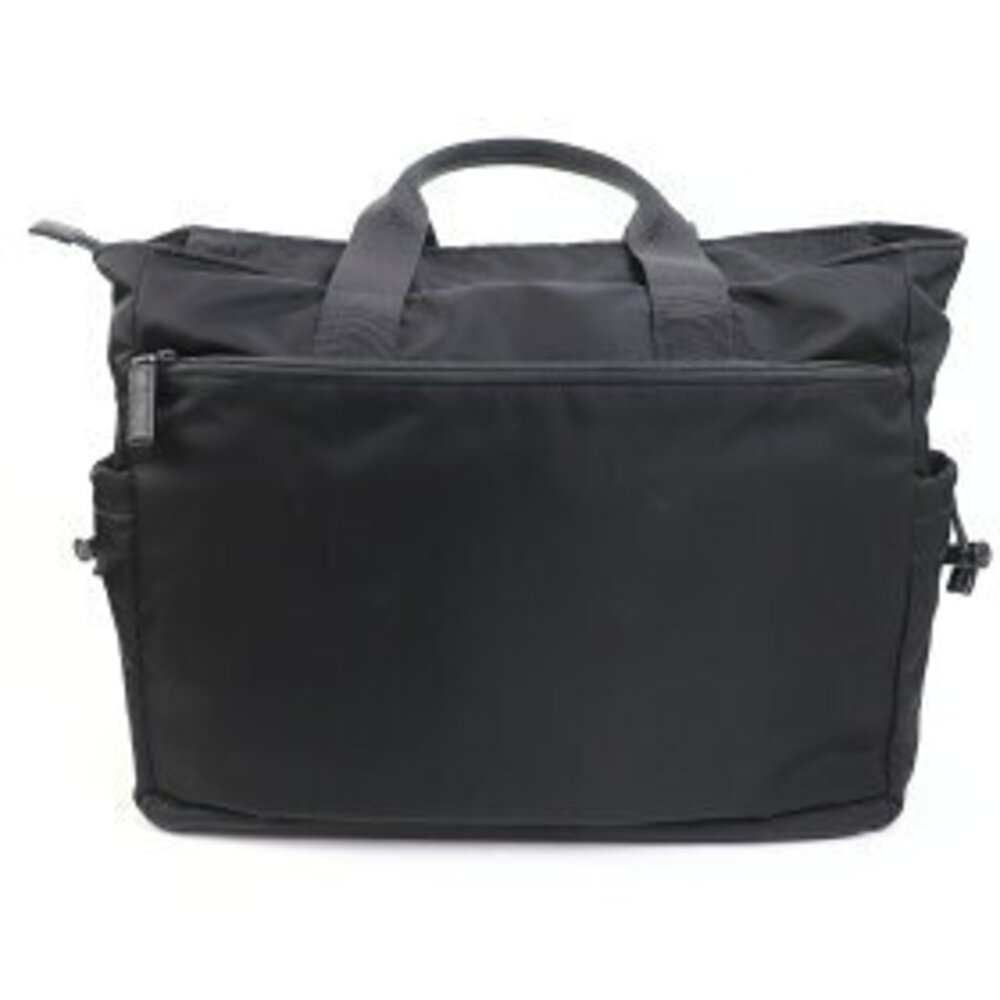 Prada Logo Bag Shopping Black Triangle Tote Tessuto Shoulder Black Nero - Picture 3 of 7